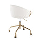 Claire - Task Chair - Gold Metal And Cream Velvet