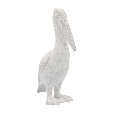 Ceramic 14" Standing Pelican - White