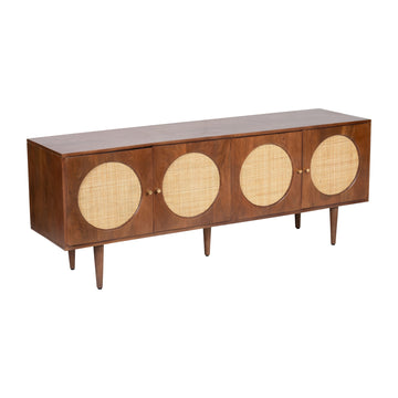 Wood 4-Door Console 63" - Brown