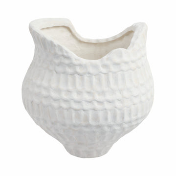 12" Callan Small 3D Printed Porcelain Vase - Ivory