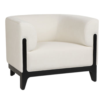 Estair Fabric And Wood Chair - Ivory
