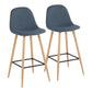 Pebble - Barstool Metal And Fabric (Set of 2)