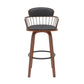 Willow - Swivel Walnut Wood Faux Leather Stool