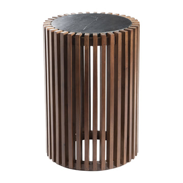 Wemley Slatted Acacia Wood Accent Table - Brown