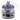 8" x 7" Chinoiserie Large Pagoda Bird House - White / Blue