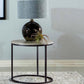 Lainey - Round Faux Marble Side End Table - Gray