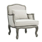 Tania - Chair - Cream Linen & Brown Finish