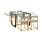 Kai Anastasia - Rectangular Glass Dining Table Set - Gold Brushed Base