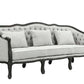 Samael - Sofa - Gray Linen & Dark Brown Finish