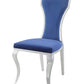 Azriel - Side Chair (Set of 2) - Blue Velvet & Mirroed Silver Finish