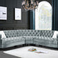 Qulan - Sectional Sofa - Light Blue Velvet
