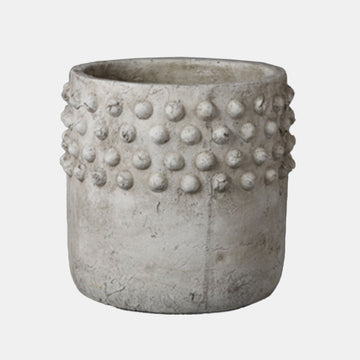 15" Terracotta Half Bubble Weathered Planter - Ivory