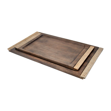 26 / 32" Leaon Wood Trays (Set of 2) - Natural