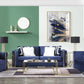 Virrux - Loveseat - Blue Velvet & Gold Finish