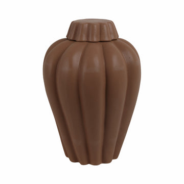 15" Tukwila Medium Lidded Jar - Dark Brown