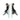 11" Crestone Figure Bookends With Steel Sphere (Set of 2) - Black / White