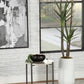 Noemie - Round Marble Top Accent Side Table - White And Gunmetal