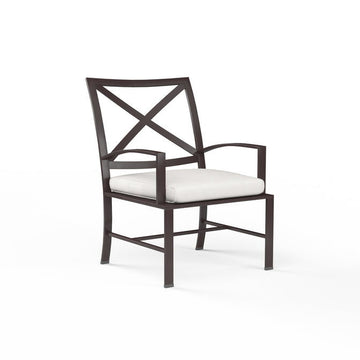 La Jolla - Dining Chair, With Self Welt - Canvas Flax / Dark Brown