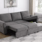 Samantha - Upholstered Storage Sleeper Sectional Sofa