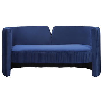 Pleated Velveteen Sofa - Navy