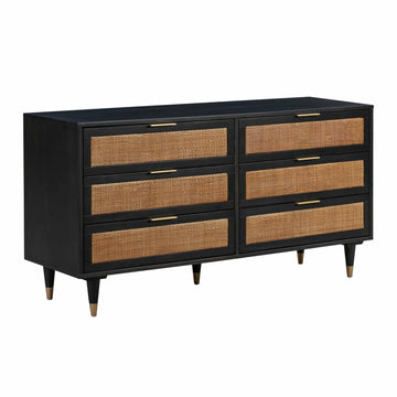 Sierra Noir - 6 Drawer Dresser - Black