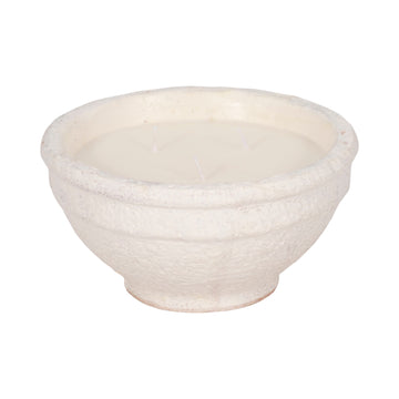 8" 16 Oz Spiced Cranberry Bowl Candle - White