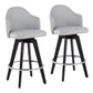 Ahoy - Counter Stool - Wood Legs And Round Metal Footrest Fabric Seat (Set of 2)