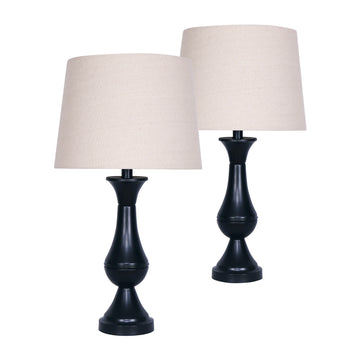 Resin Teardrop Table Lamps 26" (Set of 2) - Black