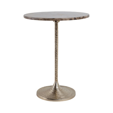 Twisted Accent Table Marble Top - Brown / Gold