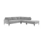 Serena - Velvet Large Chaise Sectional With Black Legs