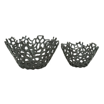 Steffi Ceramic Bowls (Set of 2) - Black