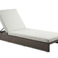 Salena - Patio Lounge Chair - Beige Fabric & Gray Finish - 8"