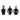 11" Metal Man With Square Head (Set of 3) - Black / Gold