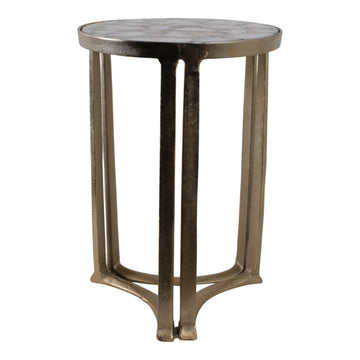 Ellendale Quartz Top Accent Table - Gold / Gray