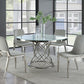Irene - Round Glass Top Dining Table - White And Chrome