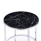 Virlana - End Table - Faux Black Marble & Chrome Finish