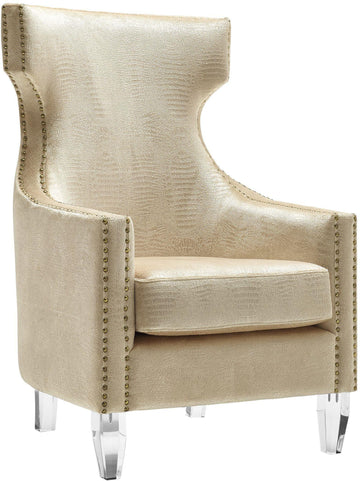 Gramercy - Croc Velvet Wing Chair - Gold