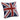 Pillow with Union Jack design on a white background