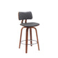 Pico - Swivel Walnut Wood Faux Leather Stool