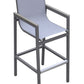 Marina - Outdoor Patio Barstool With Sling Textilene And Accent Arms - Gray Powder