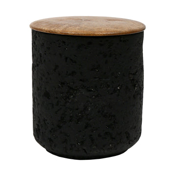 9 Oz Balsam & Myrrh Tall Candle With Lid 4" - Black