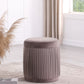 Tovar - Round Upholstered Ottoman - Mauve