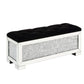 Noralie - Bench - Mirrored & Faux Diamonds - 17"