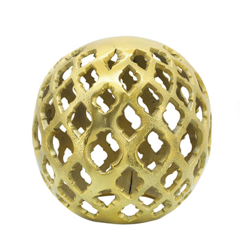 Metal 6" Cut-Out Orb - Gold