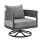 Menorca - Outdoor Patio Swivel Rocking Chair - Gray