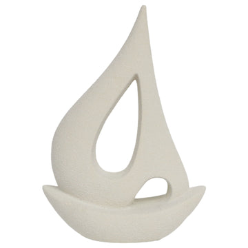 Perry Ceramic Sailboat 16" - Beige