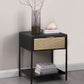 Amherst - 1-Drawer Radio Weave Rattan Metal Side Table