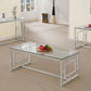 Merced - Rectangular Glass Top Coffee Table - Nickel