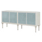 Ansaldo - Console Cabinet - Pearl White & Silver Shimmer