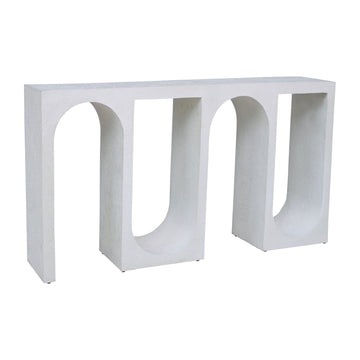 Cement Textured Console - White